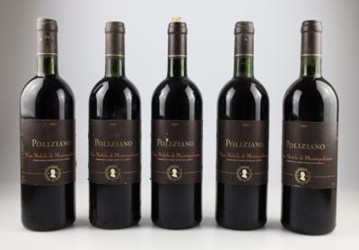 1990 Vino Nobile di Montepulciano DOCG, Poliziano, Toskana, 91 Falstaff-Punkte, 5 Flaschen - Vini e spiriti