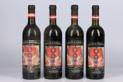 1988 Opus Eximium No. 1 (1 Fl.) und 1989 Opus Eximium No. 2 (3 Fl.), Weingut Gesellmann, Burgenland, 4 Flaschen, 90 Falstaff-Punkte - Wines and Spirits powered by Falstaff