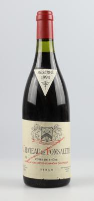 1994 Côtes du Rhône AOC Château de Fonsalette, Château Rayas, Rhône, 91 Cellar Tracker-Punkte - Vini e spiriti