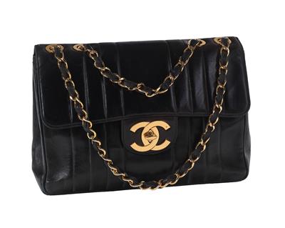 CHANEL Vertical Stitch Jumbo Flap Bag - Vintage fashion and accessories