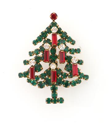 Weihnachtsbaum Brosche mit Kerzen - Mode und Accessoires