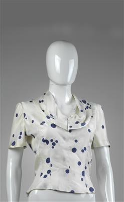 Gertrud Höchsmann - Bluse mit Tupfendekor, - Vintage moda e accessori
