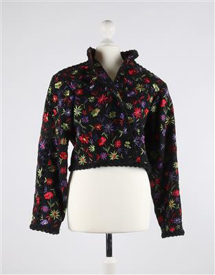 YVES SAINT LAURENT Rive Gauche - Kurze Jacke mit Blumenstickerei, - Vintage fashion and acessoires