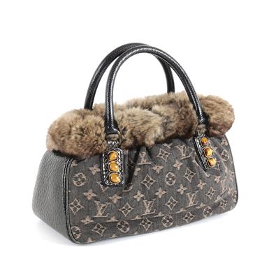 Louis Vuitton Limited Edition Denim Chinchilla Trapez PM Bag