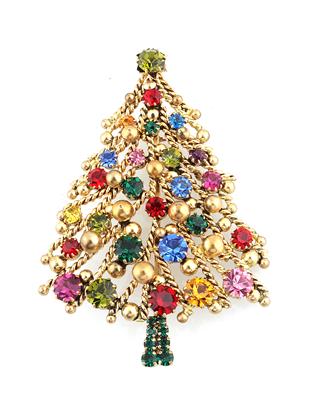 Weihnachtsbaum-Brosche, - Vintage fashion and acessoires