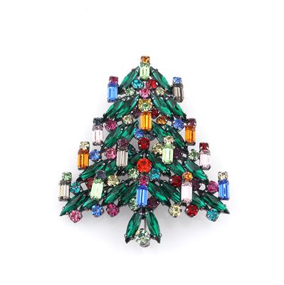 Weihnachtsbaum mit Kerzen-Brosche, - Vintage moda e accessori