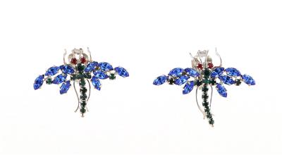 Paar Libellen-Ohrclips, - Vintage Modeschmuck und Accessoires