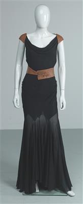 GIANNI VERSACE - Langes Abendkleid mit Gürtel, - Vintage moda e accessori