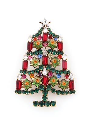 Weihnachtsbaum-Brosche, - Vintage Mode und Accessoires