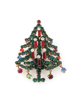 Weihnachtsbaum-Brosche, - Vintage Mode und Accessoires