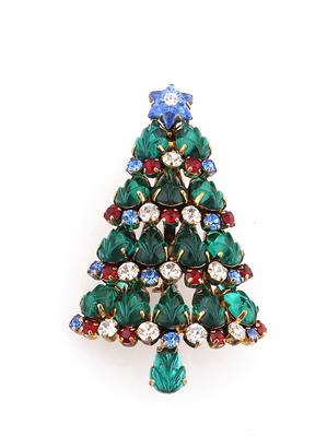 Weihnachtsbaum-Brosche, - Vintage Mode und Accessoires