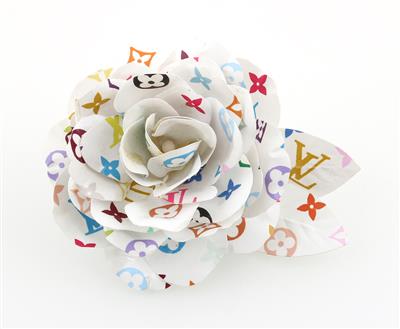 Louis Vuitton X Takashi Murakami White Multicolore Monogram Flower Brooch