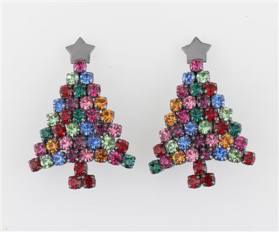 Paar Weihnachtsbaum-Ohrclips, - Moda e accessori