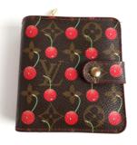 Louis Vuitton Limited Murakami Cherry Monogram Cerise Compact Zip Wallet  For Sale at 1stDibs