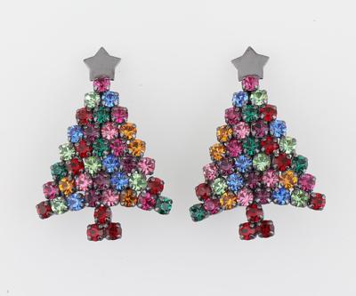 Paar Weihnachtsbaum-Ohrclips, - Handbags & accessories
