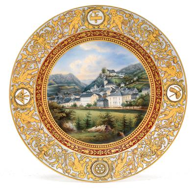 ‘Gräfenthal’ vedute plate, - Glass and porcelain