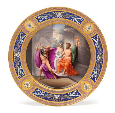 ‘Lycaon’ pictorial plate, - Glass and porcelain