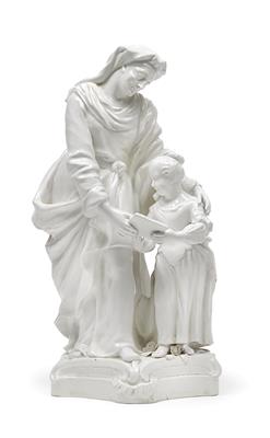 Figural group depicting The Virgin and St. Anne, - Sklo, Porcelán