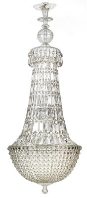 A Lobmeyr chandelier in empire shape, - Sklo, Porcelán