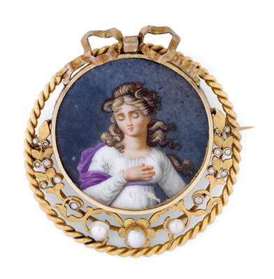 Russian porcelain brooch, - Sklo, Porcelán