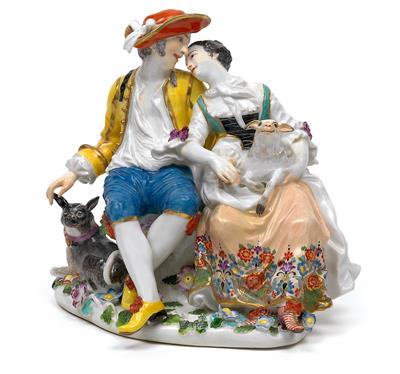 Pastoral group, - Glass and porcelain