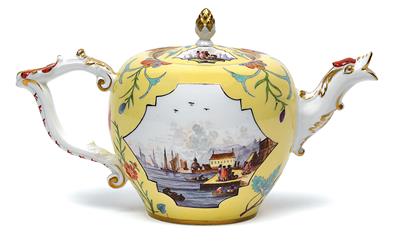 Teapot with cover, - Sklo, Porcelán