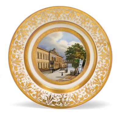 "Palais des Prinzen Carl in Berlin" - A veduta plate, - Glass and porcelain