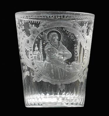 "S. Franciscus Seraphin" - A cup, - Glass and porcelain