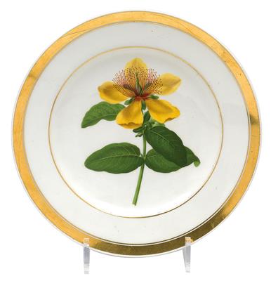 Botanischer Teller "Hypericum", - Glas und Porzellan