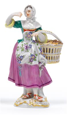 A figure of a pastry vendor, from "Cris de Paris", - Glass and porcelain