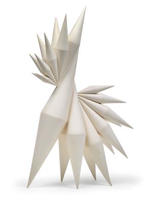 Ingrid Smolle "Rooster" – A sculpture, - Sklo, Porcelán