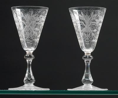 Eight Lobmeyr aperitif glasses, - Sklo, Porcelán