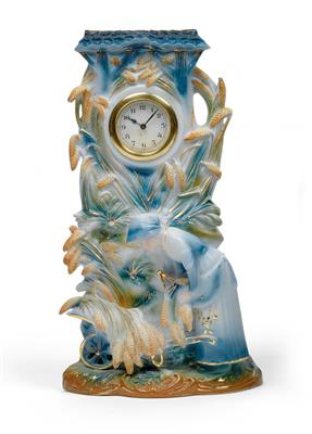 An allegory of summer, with clock case, - Glass and porcelain