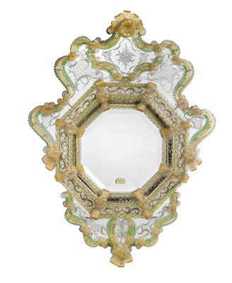 Venezianischer Spiegel, - Glas und Porzellan