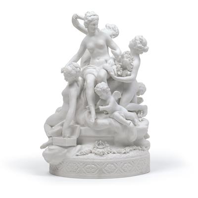 A Venus figural group, - Glass and porcelain