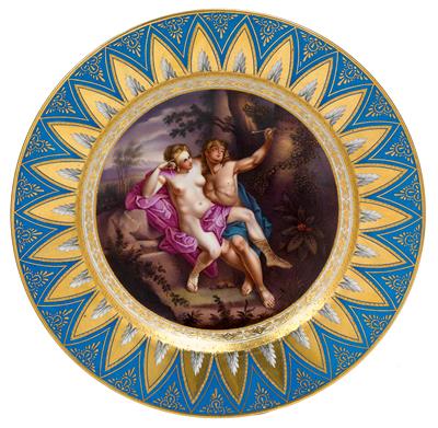 "Angelique+Medor" - A plate decorated with a mythological scene, - Sklo, Porcelán