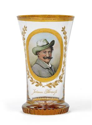 "Johann Strauss" Fürchtegott Leberecht Fischer-Ranftbecher, - Glas und Porzellan