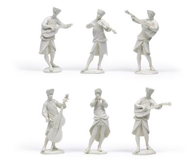 Six miners playing musical instruments, - Sklo, Porcelán