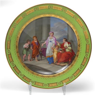 Johann Ferstler - A pictorial plate, - Sklo, Porcelán
