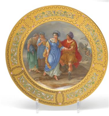 Johann Förstler - A pictorial plate, - Sklo, Porcelán