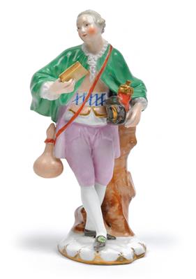 A cavalier dressed as a pilgrim, - Sklo, Porcelán