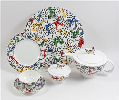 Keith Haring-Teeservice, - Glas und Porzellan