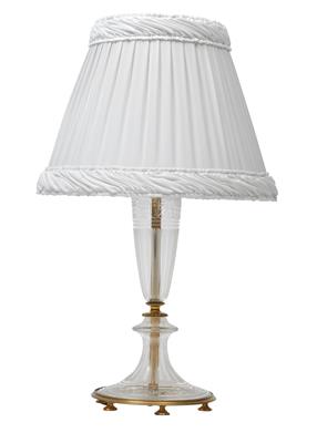 A Lobmeyr table lamp, - Glass and porcelain