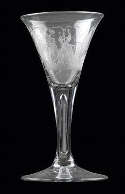 A goblet with coat-of-arms, dated 1764, - Vetri e porcellane