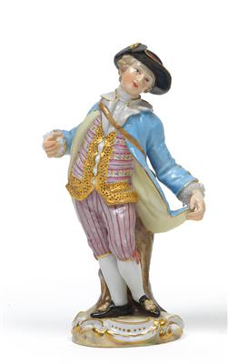 A dancing cavalier, - Glass and porcelain