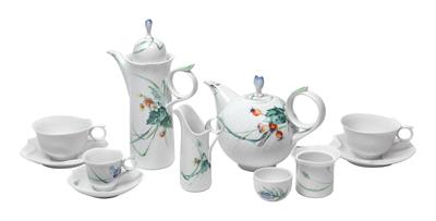 A tea- and mocha service with "Wellenspiel” relief - Vetri e porcellane
