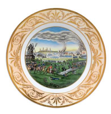 A plate decorated with the Battle of Bordino, - Glass and porcelain