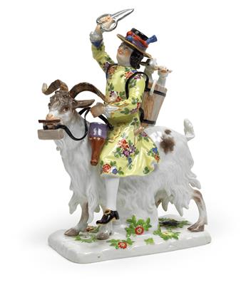 "The tailor on the Goat" , - Glass and porcelain