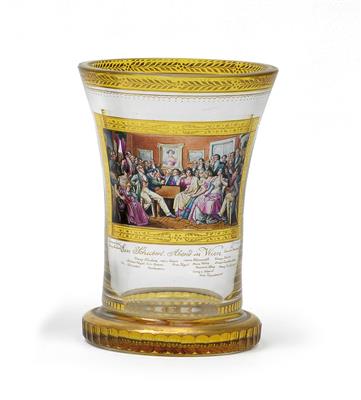 "Ein Schubert Abend in Wien" (An Evening of Schubert in Vienna) Fürchtegott Leberecht Fischer- A Ranftbecher cup, - Sklo, Porcelán