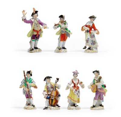 "Galante Kapelle" – Orchestral figural group, - Glass and porcelain